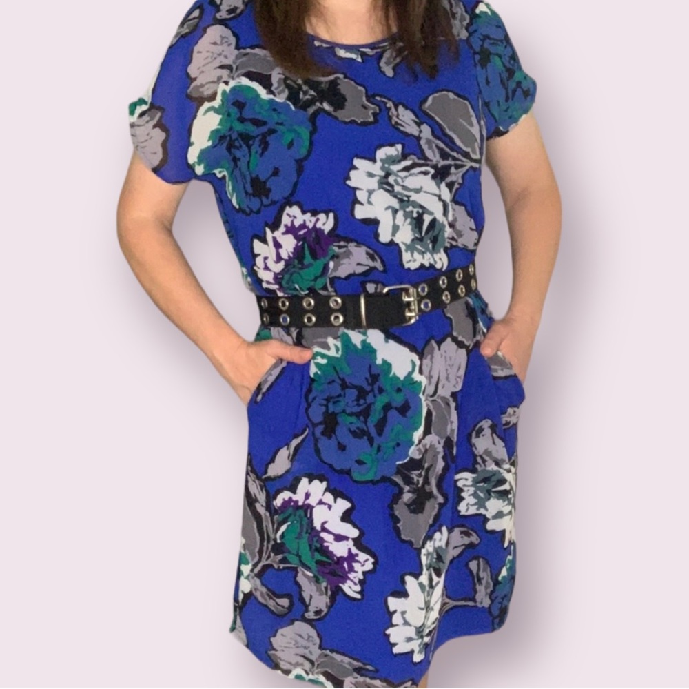 Kut from the Kloth Blue Floral Mini Dress